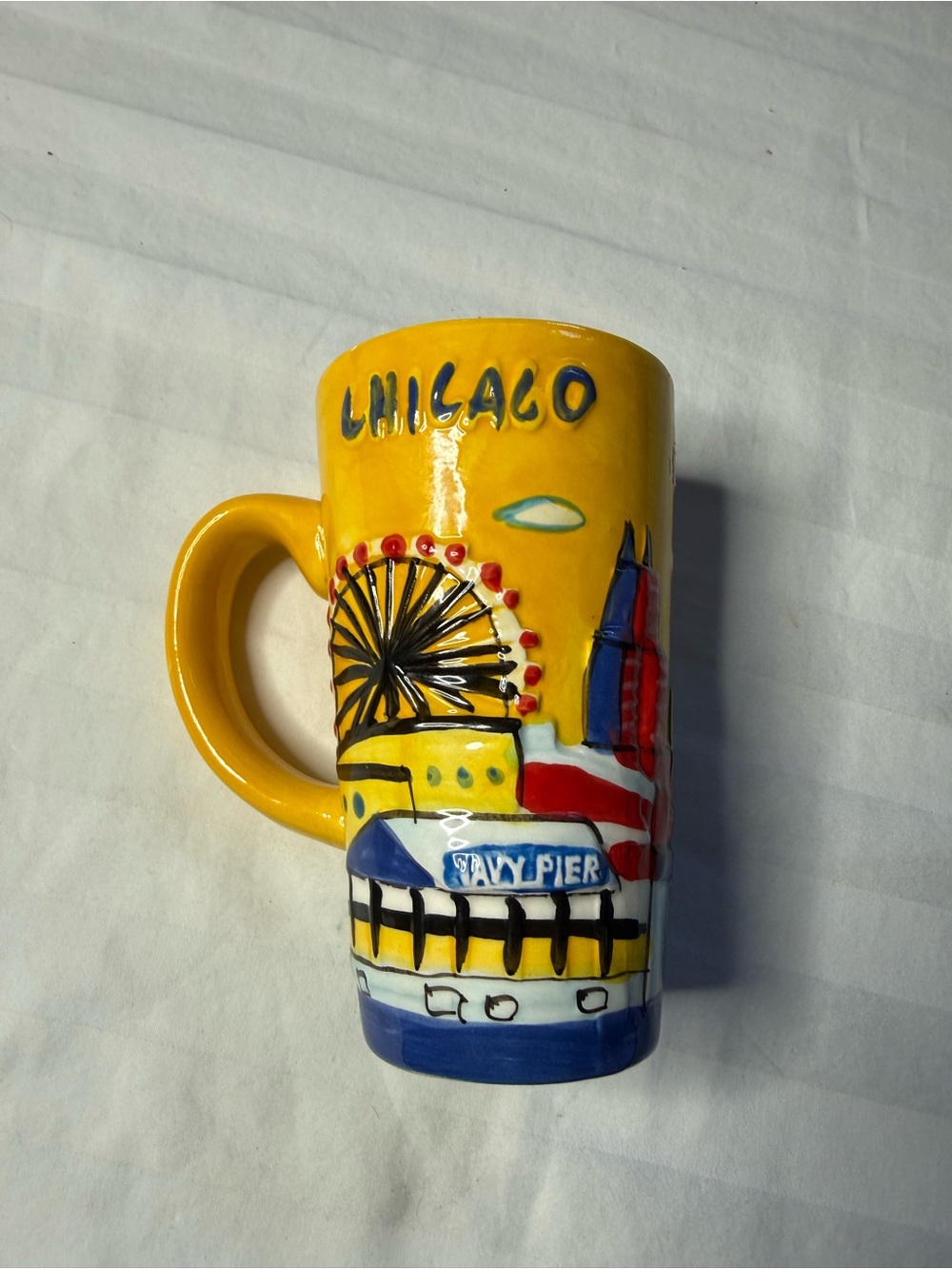 Chicago Navy Pier Yellow Ceramic Coffee Mug